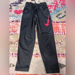 Nike Black Straight Leg Athletic Drawstring Dri-Fit Sweatpants Youth Size XL